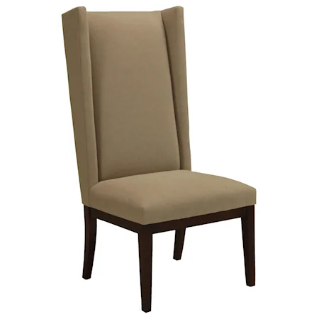 Upholstered Dining Side Chair with Tall Wing Back
